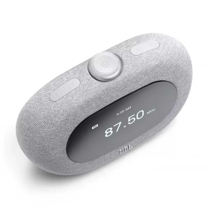 Laikrodinis radijo imtuvas JBL Horizon-3 pilkas – DAB/DAB+/FM, 5W RMS, LCD ekranas, 65–20000 Hz, sukamasis garsumo reguliatorius