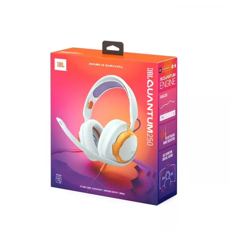 JBL Quantum 250 ausinės su laidu, žaidimams, mėlynos spalvos