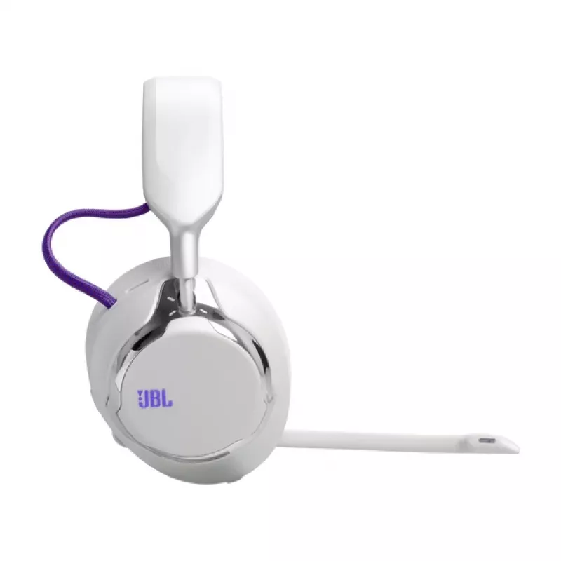 JBL Quantum 950 belaidės ausinės žaidimams, USB Type-C, Bluetooth, įkrovimo stovas, oranžinė, sidabrinė, balta