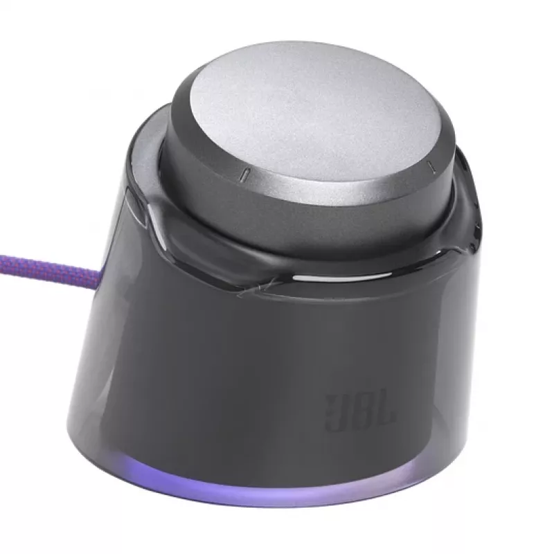 JBL Quantum 950 belaidės ausinės žaidimams, USB Type-C, Bluetooth, įkrovimo stovas, oranžinė, sidabrinė, balta