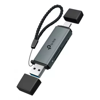 Kortelių skaitytuvas TP‑LINK UA430D USB 3.1 – MicroSD/SD palaikymas, 200 Mbit/s, juodas, 75×22,9×9,3 mm