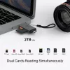 Kortelių skaitytuvas TP‑LINK UA430D USB 3.1 – MicroSD/SD palaikymas, 200 Mbit/s, juodas, 75×22,9×9,3 mm
