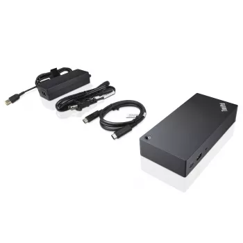 Lenovo 40A90090IT dokavimo stotelė / prievadų plėtiklis, laidinis USB 3.2 Gen 1 (3.1 Gen 1) Type-C, juoda
