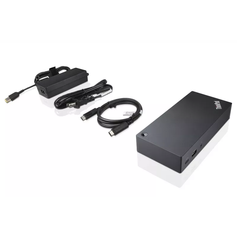 Lenovo 40A90090IT dokavimo stotelė / prievadų plėtiklis, laidinis USB 3.2 Gen 1 (3.1 Gen 1) Type-C, juoda