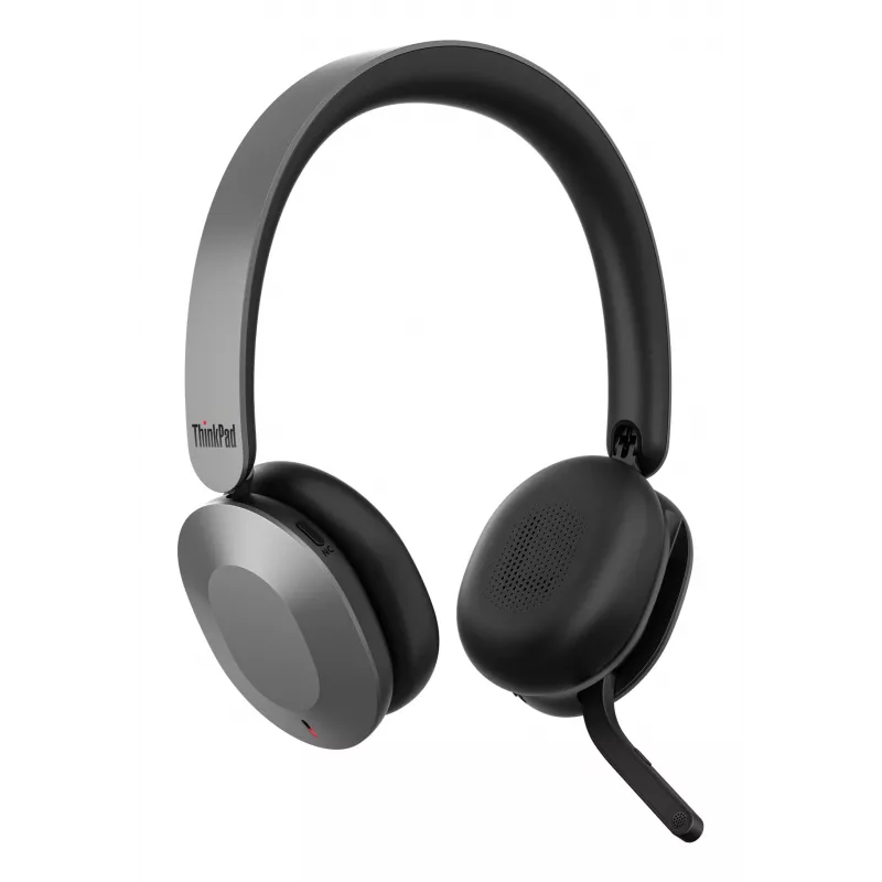 Lenovo 4XD1T60925 belaidės ausinės ant galvos lankeliu biurui ir skambučių centrams USB Type-C Bluetooth pilkos