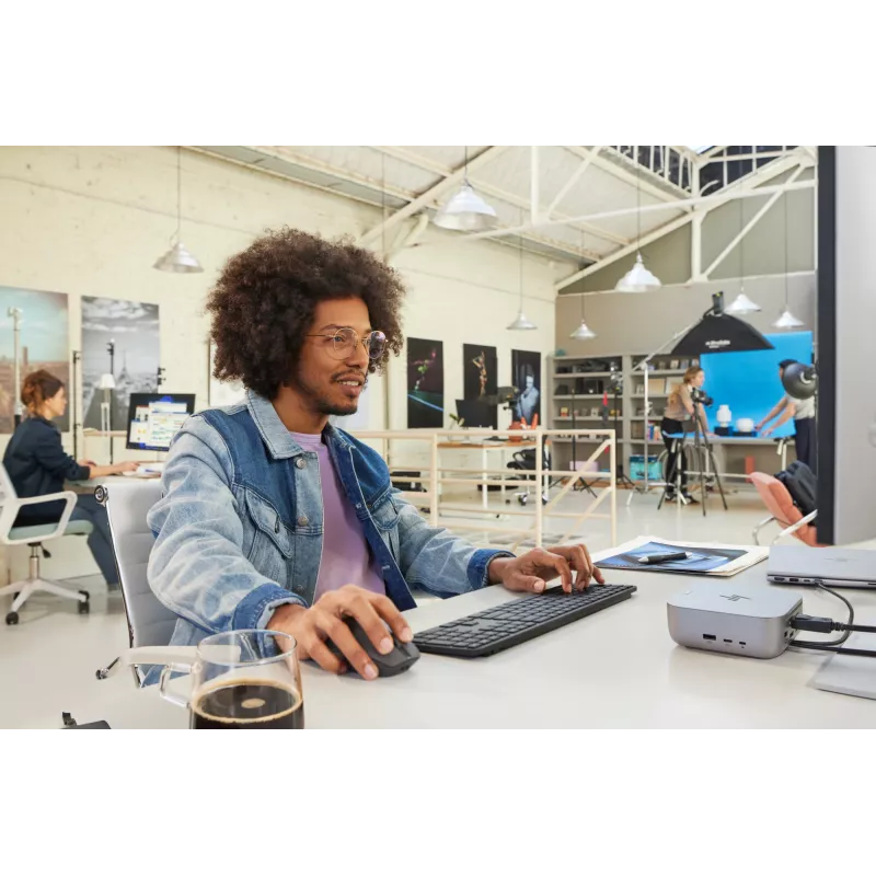 HP 975 belaidė klaviatūra dviejų režimų, pilno dydžio, RF belaidė + Bluetooth, juoda