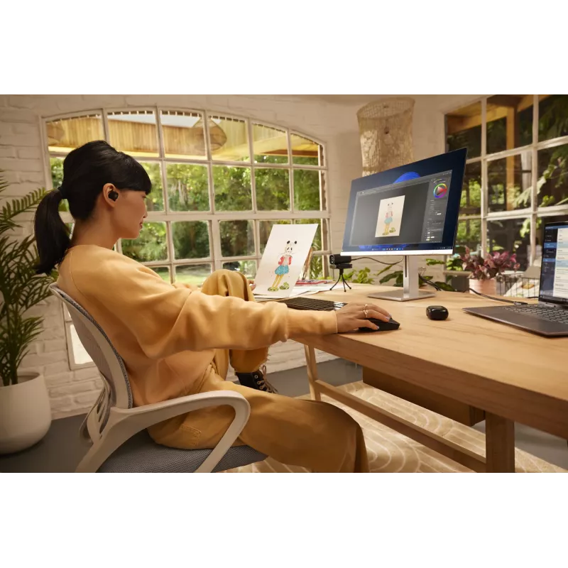 HP 715 belaidė daugelio įrenginių pelė, ambidekstrinė, RF belaidis + Bluetooth, 3000 DPI, juoda