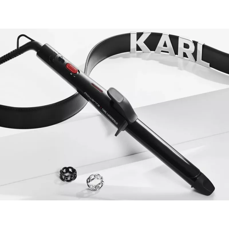 Rowenta X KARL LAGERFELD CF321L Garbanojimo žnyplės Warm Black, Red 47 W 1.8 m