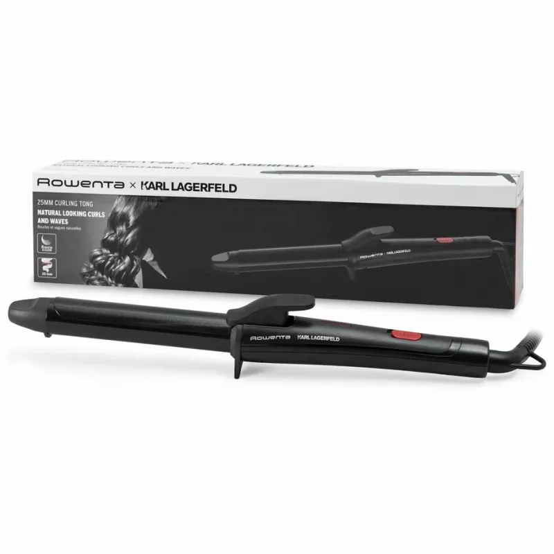Rowenta X KARL LAGERFELD CF321L Garbanojimo žnyplės Warm Black, Red 47 W 1.8 m