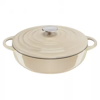 Tefal ketaus patiekimo keptuvė LOV E25972, apvali 3,8 L, 28 cm, smėlio spalvos