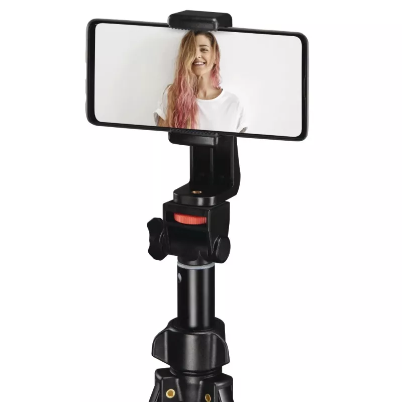 Tripod Hama Rotary Smartphone II, skirtas išmaniajam telefonui ir skaitmeniniam fotoaparatui, 3 kojelės, maks. apkrova 1 kg, aukštis 41,5–150 cm, juodas