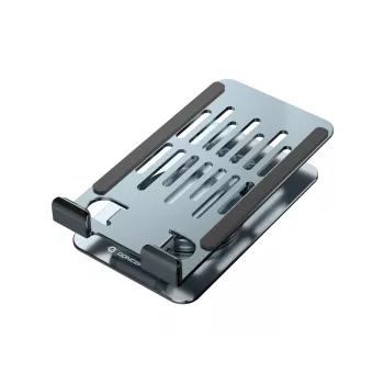 Sulankstomas sukamas telefono stovas CONCEPTRONIC THANA08G, 360° besisukantis pagrindas, reguliuojamas aukštis, sidabrinis