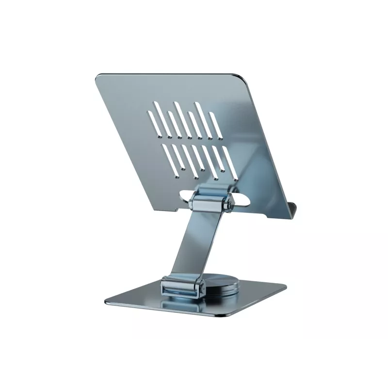 Multimedijos planšetinio kompiuterio stovas CONCEPTRONIC THANA09G — sulankstomas, sukamas, reguliuojamo aukščio, pilkas, 150×110×40 mm