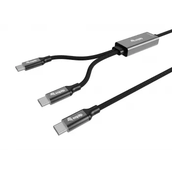 USB-C į 2x USB-C Y krovimo laidas EQUIP 1,5 m PD 140 W, USB 2.0, juodas