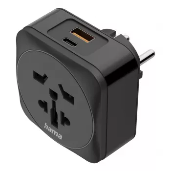 Hama 00223460 kištukinis adapteris tipas E/F hibridinis universalus juodas
