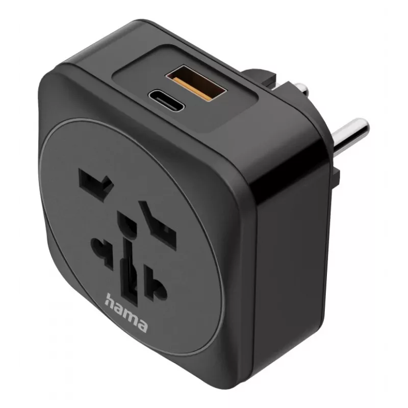 Hama 00223460 kištukinis adapteris tipas E/F hibridinis universalus juodas