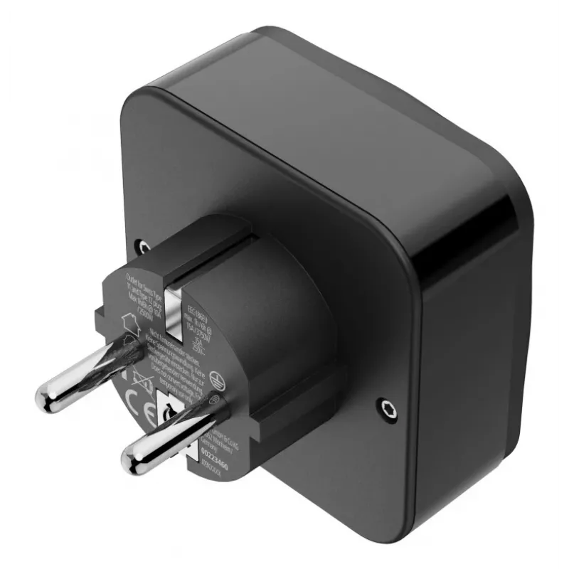 Hama 00223460 kištukinis adapteris tipas E/F hibridinis universalus juodas