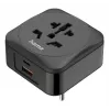 Hama 00223460 kištukinis adapteris tipas E/F hibridinis universalus juodas