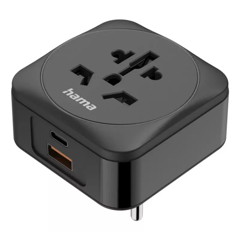 Hama 00223460 kištukinis adapteris tipas E/F hibridinis universalus juodas