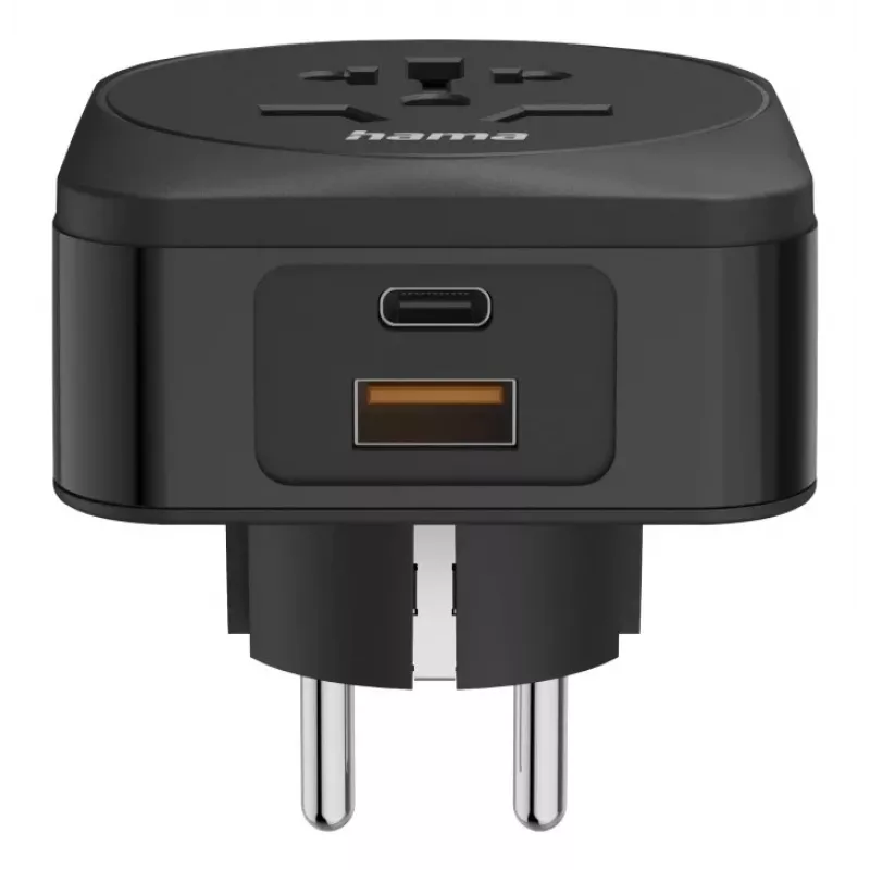 Hama 00223460 kištukinis adapteris tipas E/F hibridinis universalus juodas