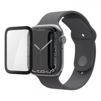 Hama Super Hybrid ekrano apsauga Apple Watch, juoda, permatoma, rPET