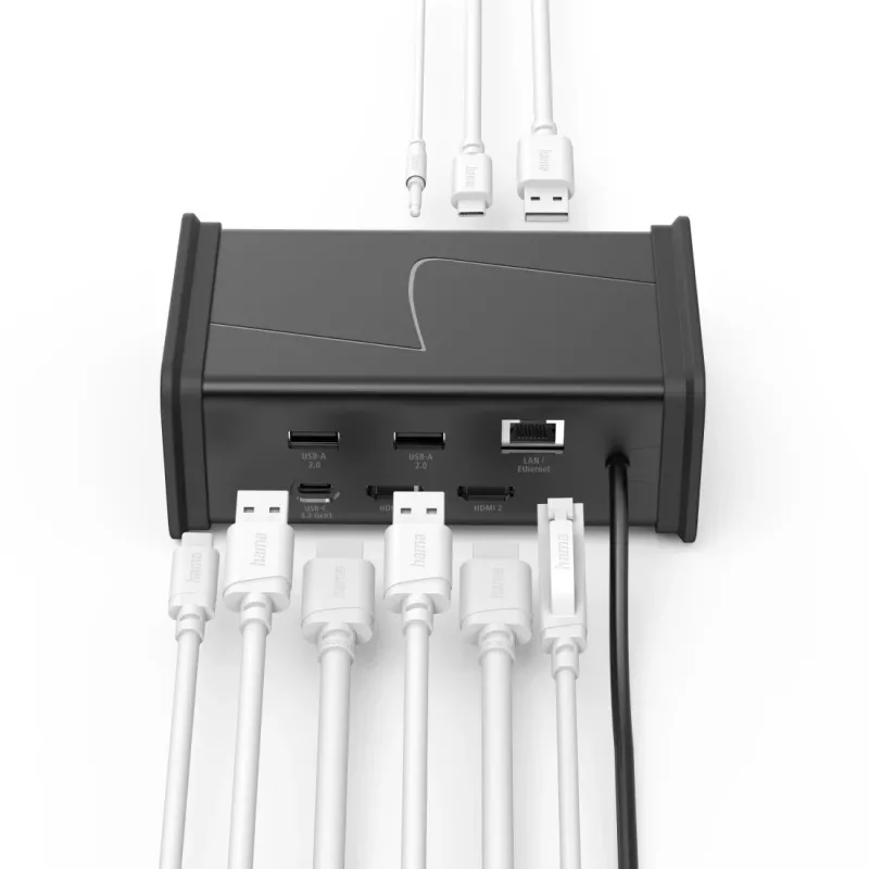 Hama 00200150 USB-C stotelė 9 prievadai 2x HDMI USB-A USB-C LAN