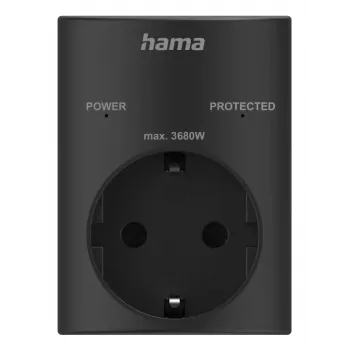 Hama 00223325 kištukinis adapteris su apsauga nuo viršįtampių, C7, juodas