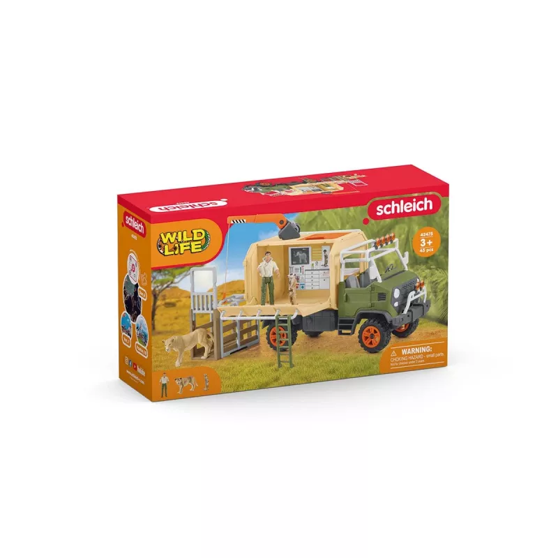 Schleich WILD LIFE Didysis gelbėjimo sunkvežimis su gyvūnais, Safari