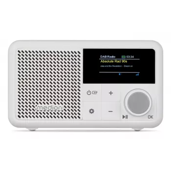 MEDION LIFE S66822 Nešiojamas Skaitmeninis Radijas DAB+, UKW, 2 W, TFT 1,47 inch, Baltas
