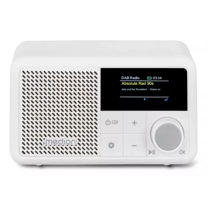 MEDION LIFE S66822 Nešiojamas Skaitmeninis Radijas DAB+, UKW, 2 W, TFT 1,47 inch, Baltas