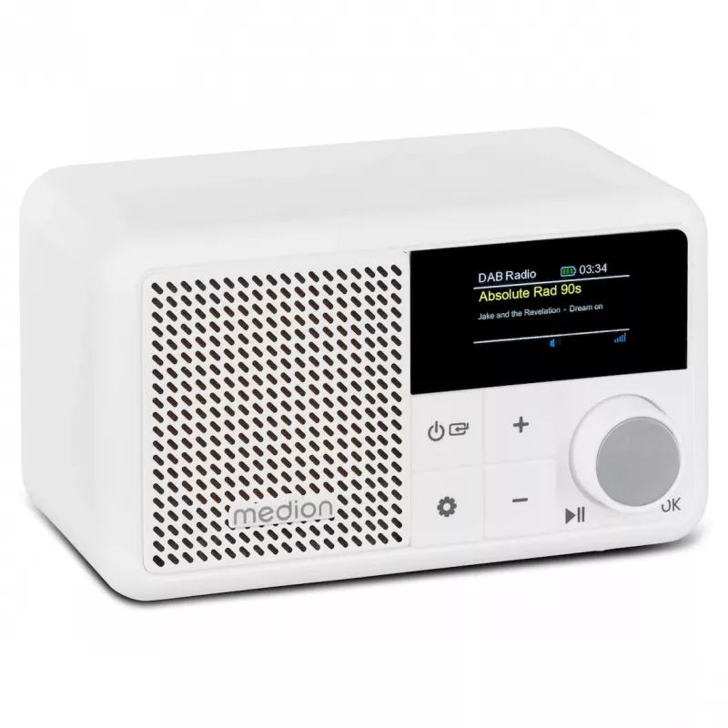 MEDION LIFE S66822 Nešiojamas Skaitmeninis Radijas DAB+, UKW, 2 W, TFT 1,47 inch, Baltas