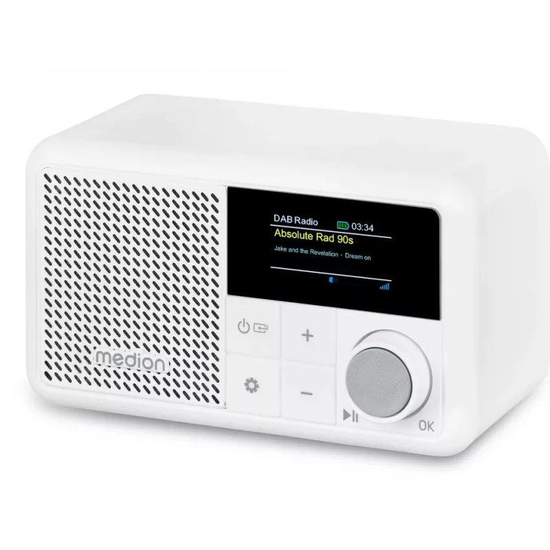 MEDION LIFE S66822 Nešiojamas Skaitmeninis Radijas DAB+, UKW, 2 W, TFT 1,47 inch, Baltas