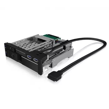 ICY BOX IB-174SSK-U 13,3 cm (5,25 colio) Kietojo disko dėklas Juodas
