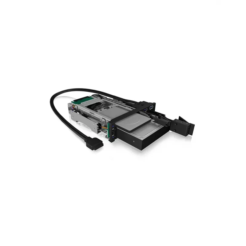 ICY BOX IB-174SSK-U 13,3 cm (5,25 colio) Kietojo disko dėklas Juodas