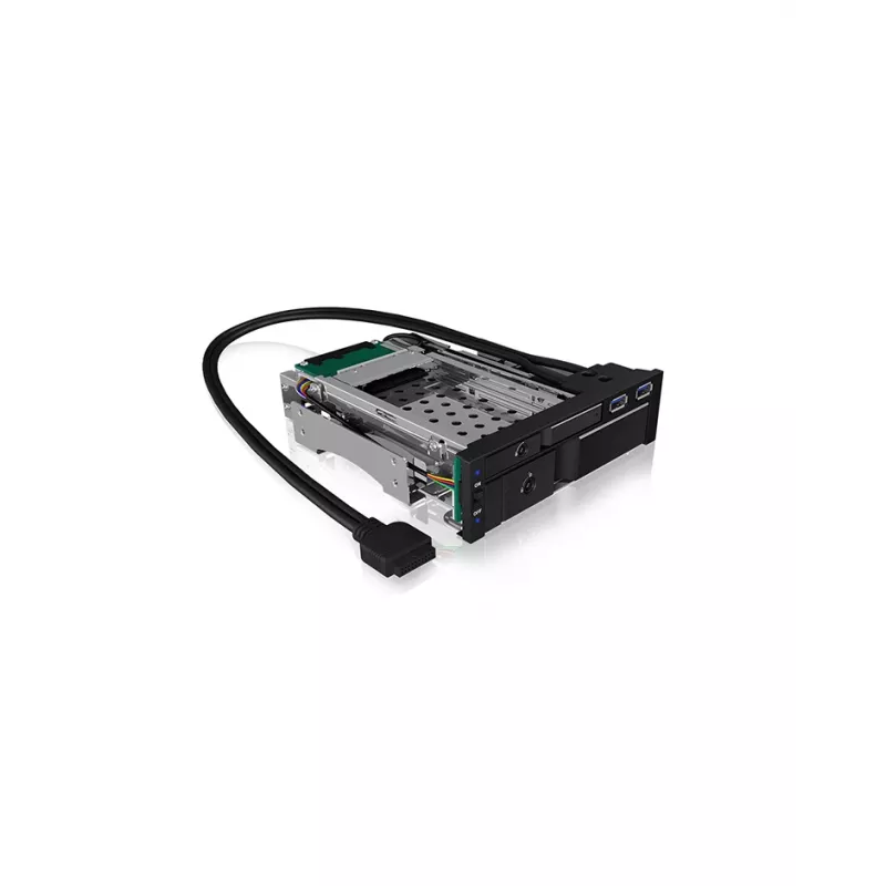ICY BOX IB-174SSK-U 13,3 cm (5,25 colio) Kietojo disko dėklas Juodas