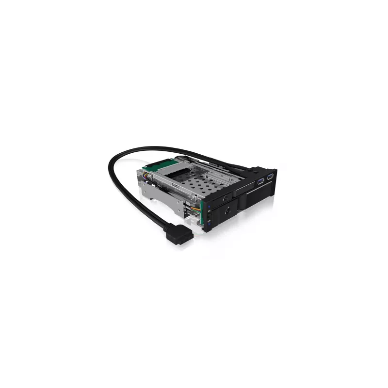 ICY BOX IB-174SSK-U 13,3 cm (5,25 colio) Kietojo disko dėklas Juodas
