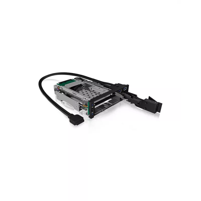 ICY BOX IB-174SSK-U 13,3 cm (5,25 colio) Kietojo disko dėklas Juodas