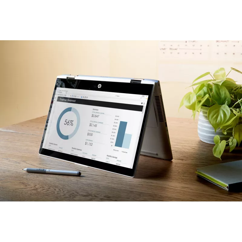 HP Rechargeable Active Pen G3 sidabrinis, skirtas nešiojamiesiems kompiuteriams