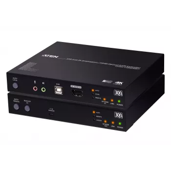 KVM prailgintuvas ATEN True 4K DP/HDMI Optinis KVM 300m – Siųstuvas ir imtuvas, DisplayPort/HDMI, USB, 300 m
