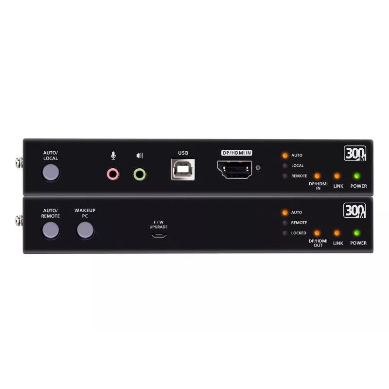 KVM prailgintuvas ATEN True 4K DP/HDMI Optinis KVM 300m – Siųstuvas ir imtuvas, DisplayPort/HDMI, USB, 300 m