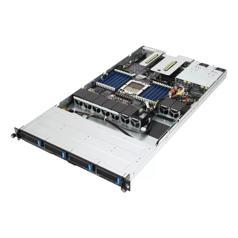 ASUS RS501A-E12-RS4 1U stelažinis serveris, Socket SP5, juodas/sidabrinis