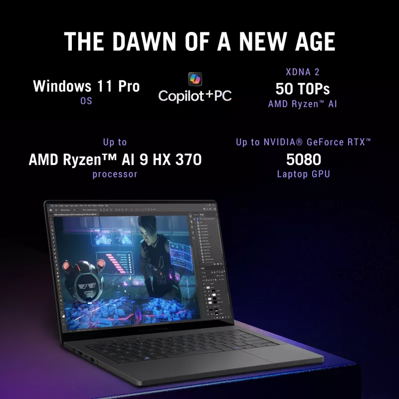 Nešiojamas kompiuteris ASUS ROG Zephyrus G14 GA403WR-QS085W AMD Ryzen AI 9 370 35,6 cm (14 colių) 3K 32 GB LPDDR5x-SDRAM 1 TB SSD NVIDIA GeForce RTX 5070 Ti Wi-Fi 7 (802.11be) Windows 11 Home Pilka
