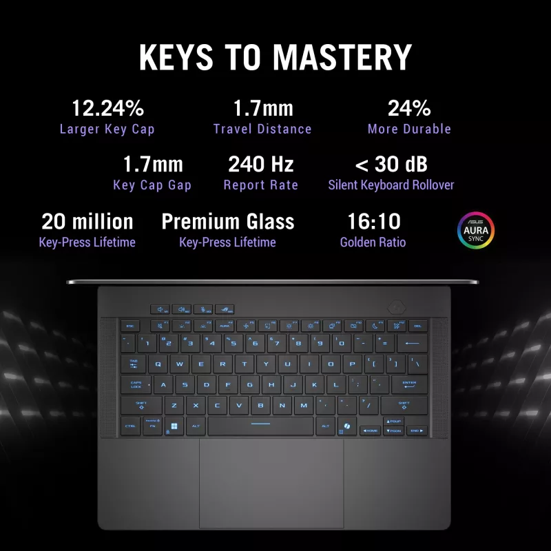 Nešiojamas kompiuteris ASUS ROG Zephyrus G14 GA403WR-QS085W AMD Ryzen AI 9 370 35,6 cm (14 colių) 3K 32 GB LPDDR5x-SDRAM 1 TB SSD NVIDIA GeForce RTX 5070 Ti Wi-Fi 7 (802.11be) Windows 11 Home Pilka