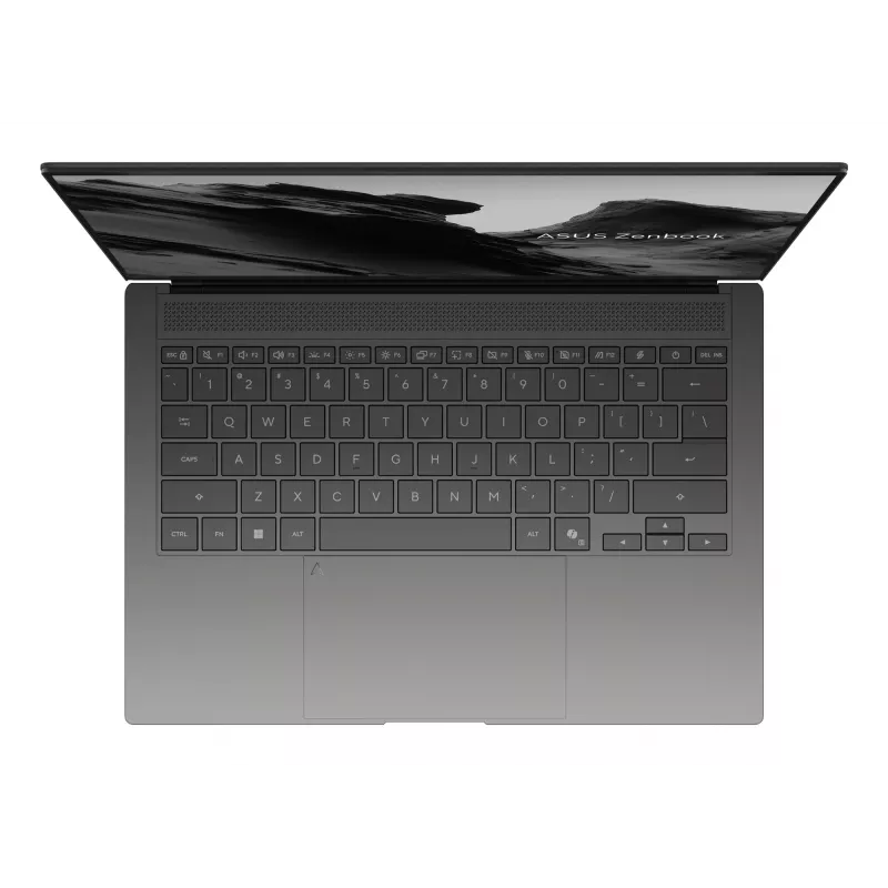 Nešiojamas kompiuteris ASUS Zenbook S14 UX5406AA-SU052W — Intel Core Ultra 9 386H, 14 colių 3K lietimui jautrus ekranas, 32 GB LPDDR5x, 1 TB SSD, Windows 11 Home, pilka spalva