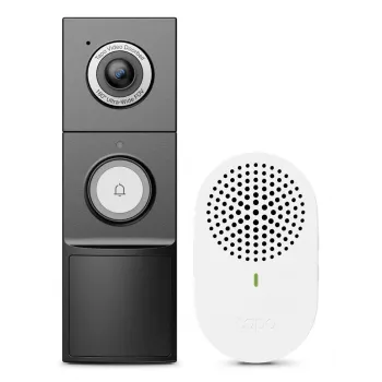 TP-Link Tapo vaizdo durų skambutis D235 + D100C, 2K 5MP, 180° DFOV, IP66, belaidis