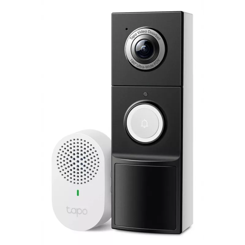 TP-Link Tapo vaizdo durų skambutis D235 + D100C, 2K 5MP, 180° DFOV, IP66, belaidis