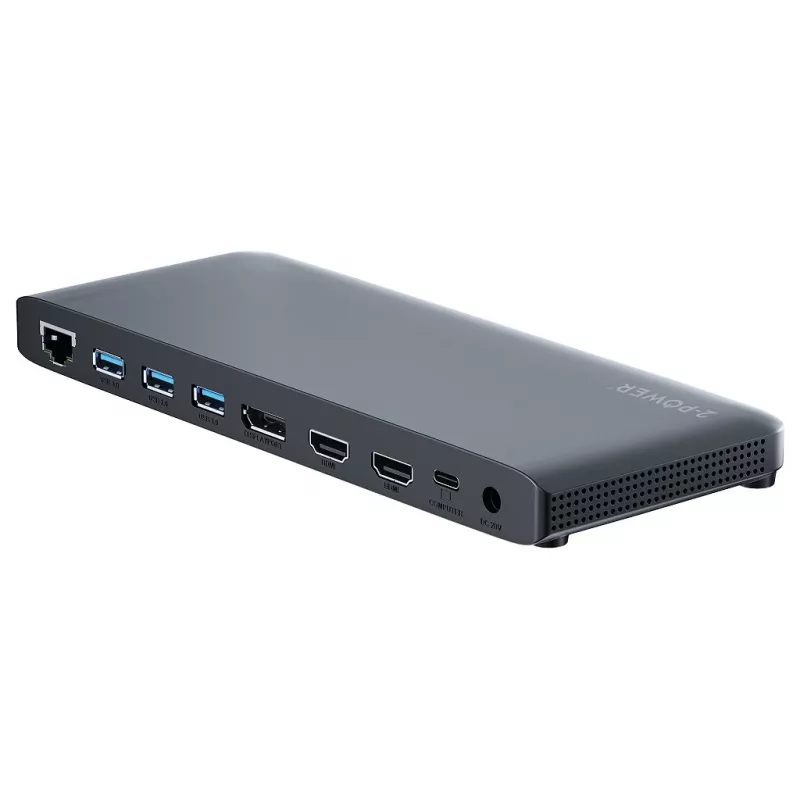 2-Power DOC0117A USB-C dokų stotelė / prievadų replikatorius, juoda