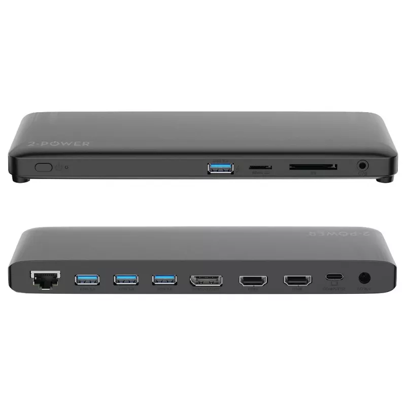 2-Power DOC0117A USB-C dokų stotelė / prievadų replikatorius, juoda