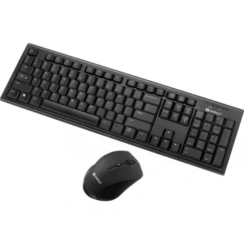 Sandberg Wireless Office DesktopSet INT, belaidė klaviatūra ir pelė, RF, membraninė, QWERTY, juoda