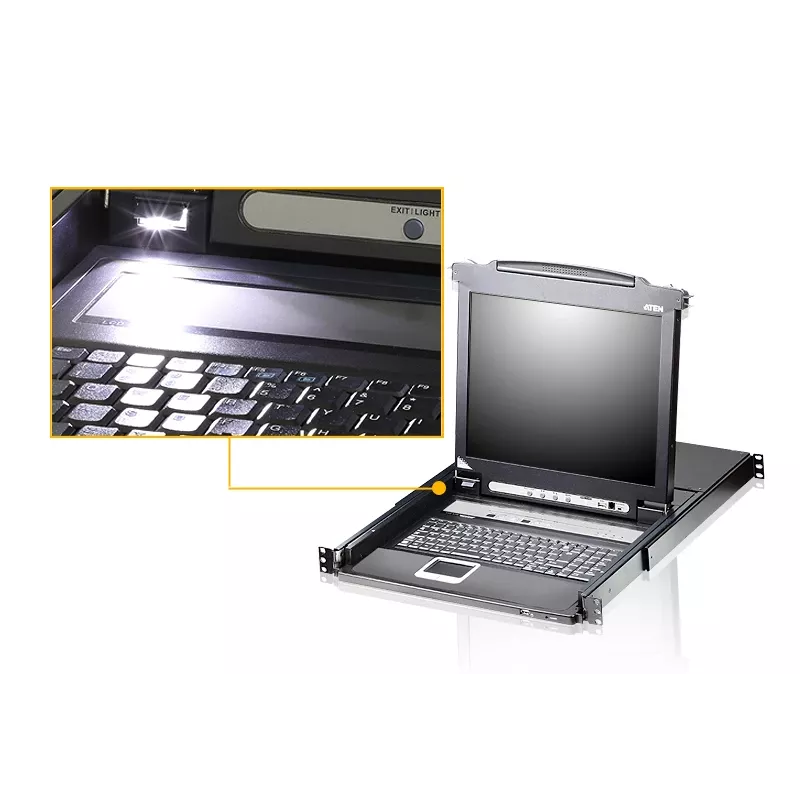 KVM jungiklis ATEN CL5708M montuojamas į stelažą Juodas 1U 17 colių LCD